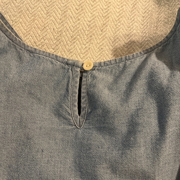 CONSIGNED Sea New York Denim Cold Shoulder Bow Tie Top - Picture 2 of 4